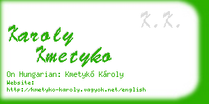 karoly kmetyko business card