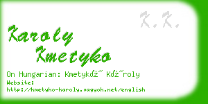 karoly kmetyko business card